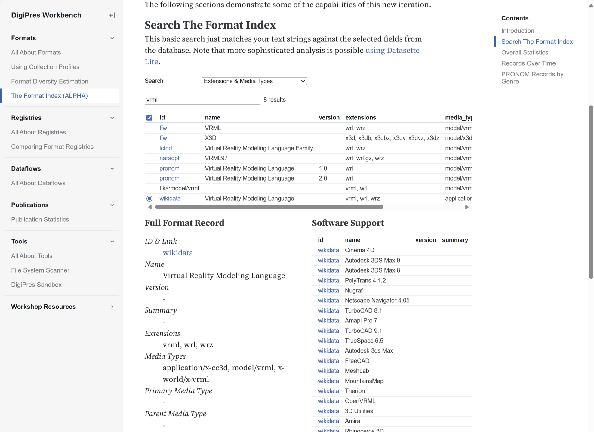 Search The Format Index with results for VRML